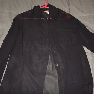 Sheer black long sleeve button down shirt